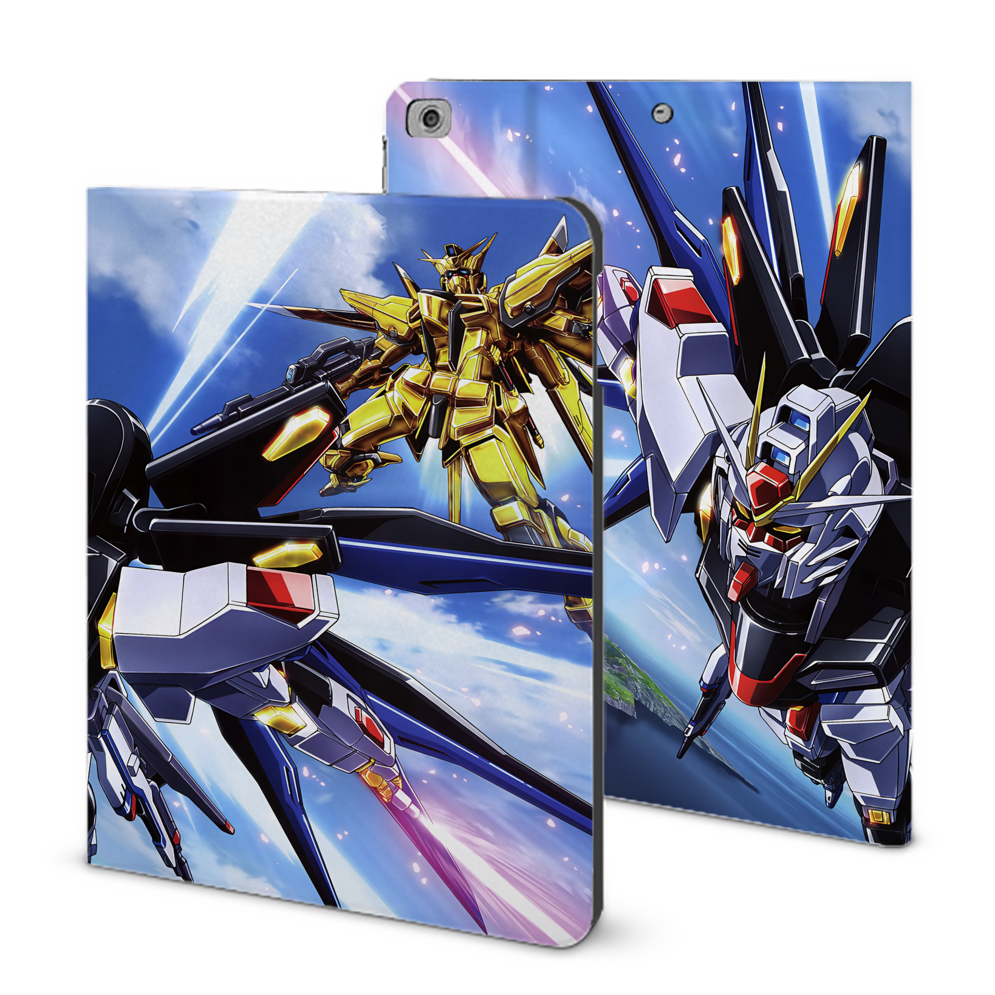 （画像用） 機動戦士ガンダム Mobile Suit Gundam IPad ケース ブック型 PUレザー TPU 耐衝撃 軽量 薄型 ペン収納なし 全面保護 IPad 各モデル対応